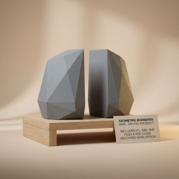 Geometric Bookends Pair